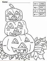 Sight Coloring Pumpkin Word Fall Dolch Primer Pre Kindergarten Subject Reading sketch template