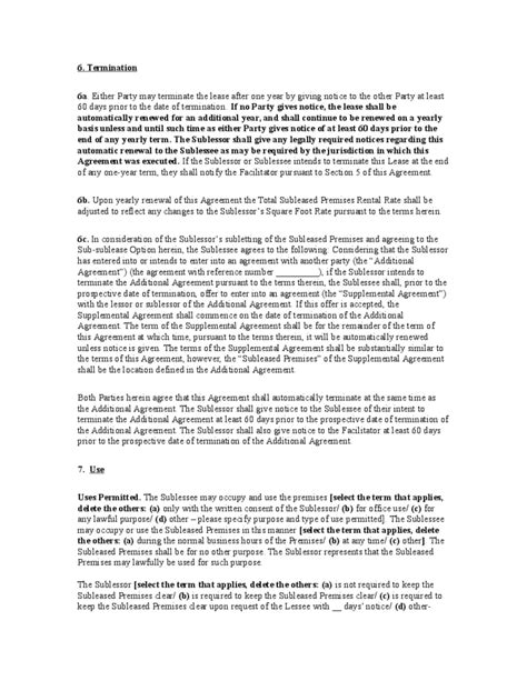 sample sublease agreement california  document template