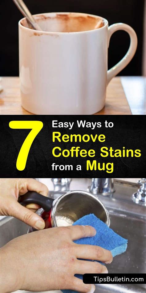easy ways  remove coffee stains   mug