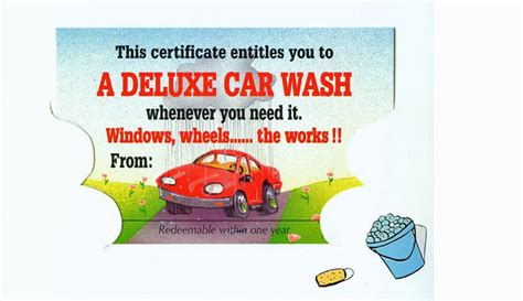 deluxe car wash gift card car wash gift certificate car wash card