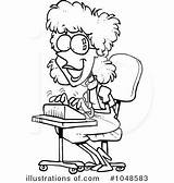 Stenographer Clipart Illustration Royalty Toonaday Rf sketch template