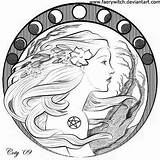 Wiccan Pagan Wicca Tattoo Phases sketch template