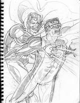 Doomsday Superman Cyborg sketch template