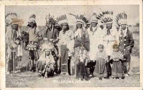 oklahoma indians bb photo  tribe members  native dress native
