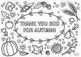 Coloring Autumn Fall Pages God Thank Printable Preschool Sheets Print Kids Leaves Thanksgiving Season Paper Drawing Work Leaf sketch template