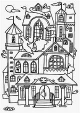 Coloring Haunted House Pages Print Kids Hotel Printable Preschoolers Size sketch template
