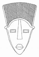Mask African Template Tribal Drawing Para Africanas Africana Máscaras Printable Colorir Templates Máscara Arte Mascara Desenho Da Negra Coloring Congo sketch template