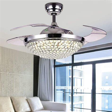 tfcfl crystal chandelier ceiling fanwith remote control fan light indoor led light
