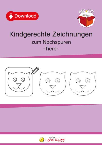 kindgerechte zeichnungen zum nachspuren tiere lern kiste