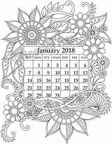 January Coloring Calendar Pages Adult Adults Colorear Para Etsy Calender Colouring Year Happy Planner Choose Board Sheets Beautiful Seleccionar Tablero sketch template