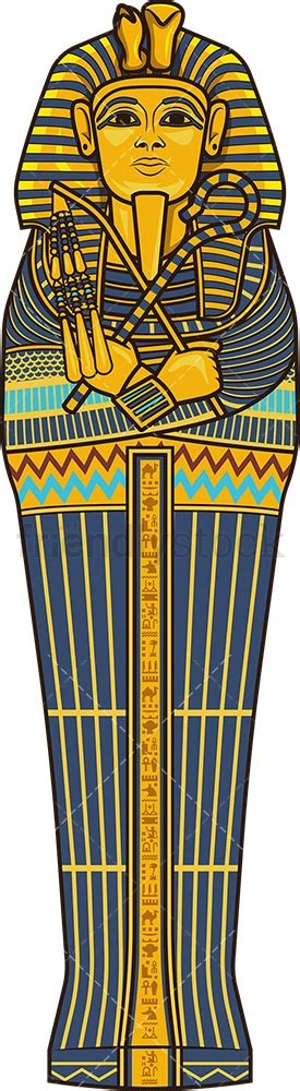 pharaoh sarcophagus top view cartoon clipart vector friendlystock
