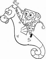 Seahorse Coloring Spongebob Pages Sea Printable Riding Horse Color Sponge Cartoon Kids Mystery Colouring Print Bc7c Groundhog Clipart Named Cliparts sketch template