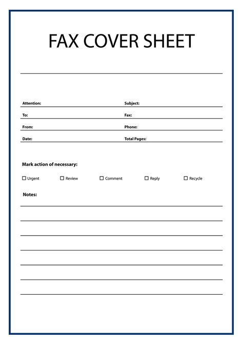basic fax cover sheet  printable template