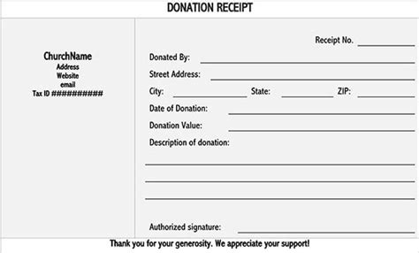 donation receipt templates word