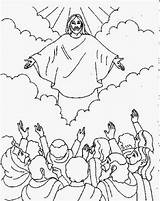 Jesus Coloring Pages Ascension Christ Sheets Sunday Bible Colouring Crafts School Para Colorear Kids Printable Children Familyholiday Easter Catholic Holiday sketch template