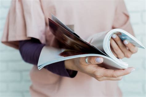 premium photo woman reading  magazine