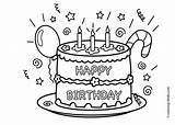 Birthday Coloring Happy Pages Print sketch template