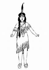 Indian Coloring Girl Pages Printable Large sketch template