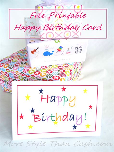 birthday card templates template lab  printable money