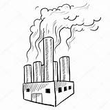 Factory Pollution Air Sketch Vector Coloring Pages Polluting Stock Doodle Illustration Environment Emissions Greenhouse Style Getcolorings Fortune Smokestack Gas Drawing sketch template