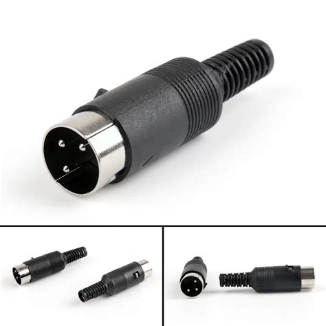 areyourshop pin din male plug jack adapter solder cable connector plastic handle  audio pcs