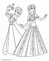 Elsa Anna Coloring Pages Drawing Frozen Printable Disney Colouring Color Cartoon Print Girls Getcolorings Getdrawings Neo Gif sketch template