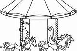 Coloring Pages Carousel Carnival sketch template