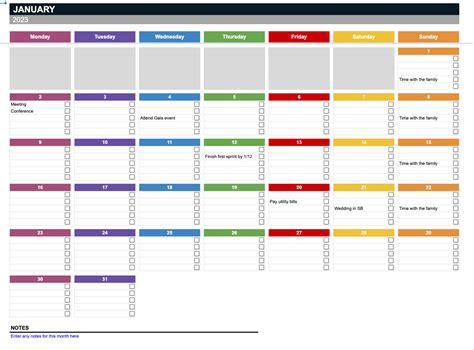 calendar spreadsheet template