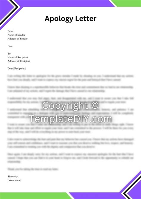 apology letter  cheating sample  examples   word