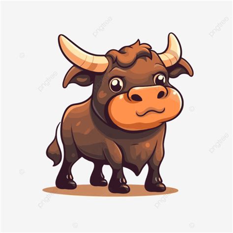 bull clipart cartoon bull  white background   vector bull