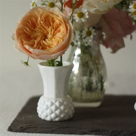 White Glass Bud Vase By The Wedding Of My Dreams
