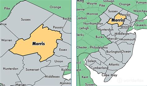 morris county map  towns bd