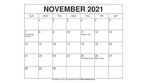 november  calendar  printable calendar   printable