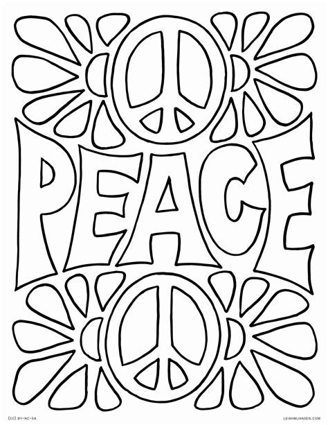printable peace coloring pages
