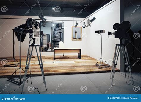 film studio  cameras   equipment stock photo image