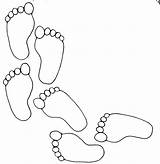 Footprint Printable Pattern Footprints Coloring Foot Clipart Steps Activity Follow Human sketch template