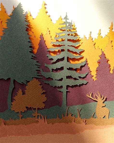 couleurs dautomne paysage de papier art du papier decoupe papier