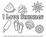 Summer Coloring Colouring Digi sketch template
