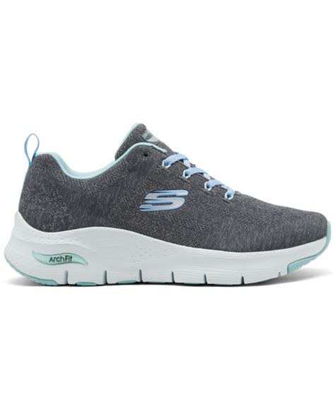 skechers womens arch fit comfy wave arch support walking sneakers  finish