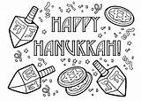 Coloring Hanukkah Pages Kids Dreidel Chanukah Printable Holiday Print Sheets Happy sketch template