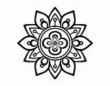 Lotus Mandala Flower Coloring Coloringcrew Flor Para Colorear sketch template