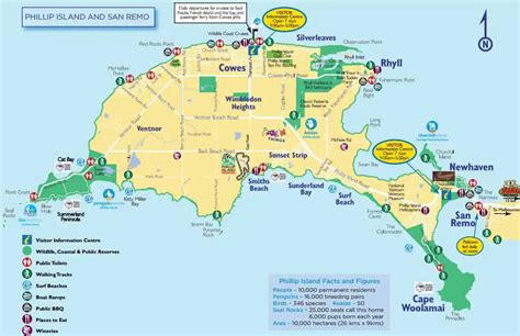 phillip island map tourist attractions cowes penguins map