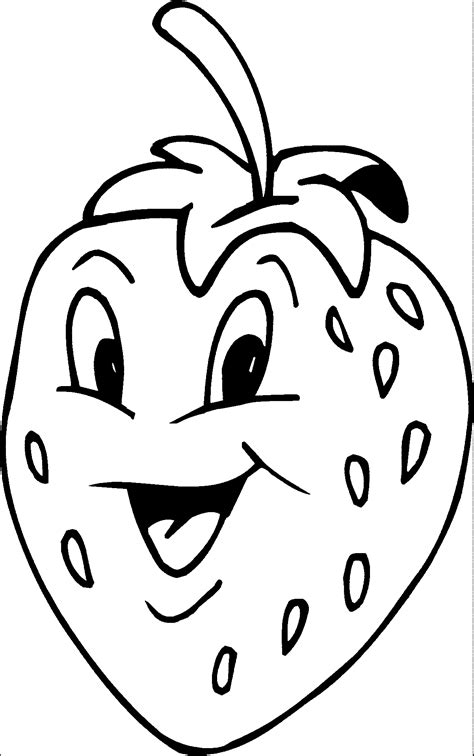 strawberry cartoon smiling coloring page wecoloringpage cartoon