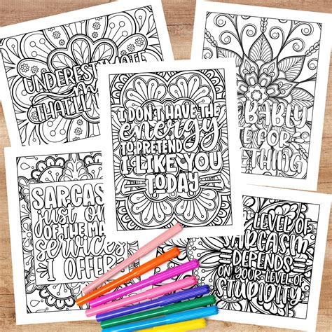 funny coloring pages  adults printable sarcastic etsy