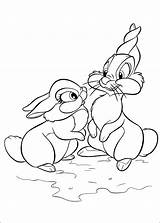 Coloring Pages Rabbits Disney Bambi Thumper sketch template