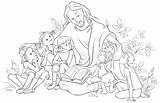 Liest Kindern Bibel Farbtonseite Zu sketch template