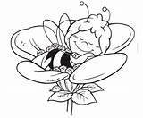 Bee Coloring Maya Pages Cartoon Cliparts Clipart Colouring Awesome Favorites Add Library sketch template