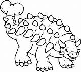 Ankylosaurus Pages Dinosaur Easy Coloring Very Dinosaurs Color Kids sketch template