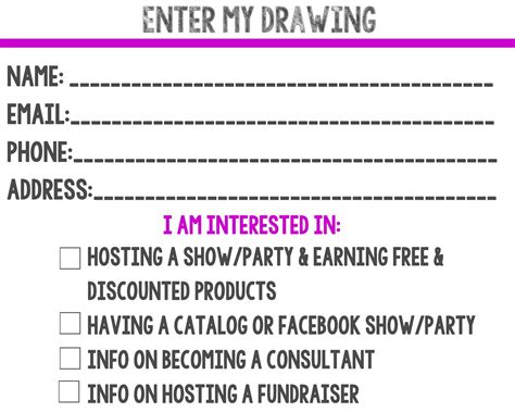 printable drawing slip  direct sales consultants scentsy