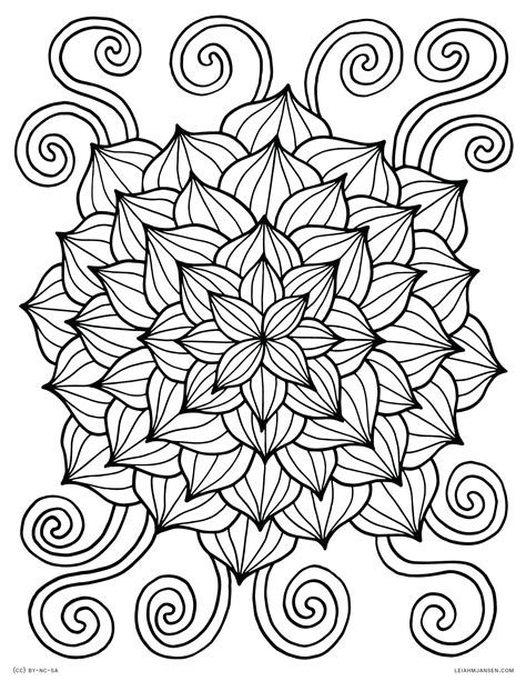 abstract flowers coloring pages  getdrawings